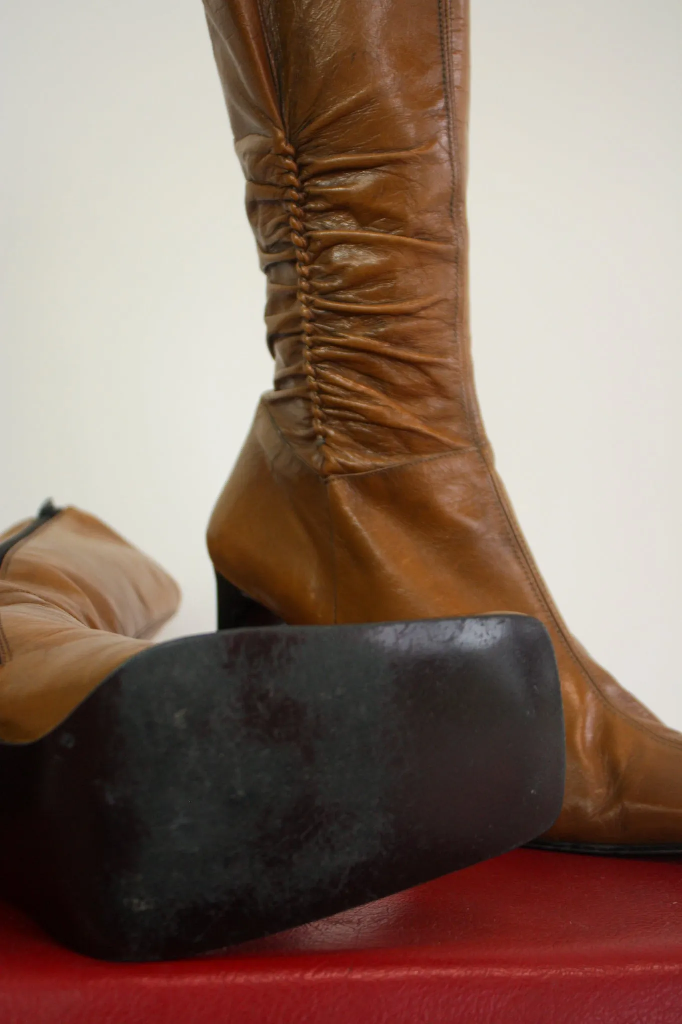 Y2K Caramel Heeled Boots