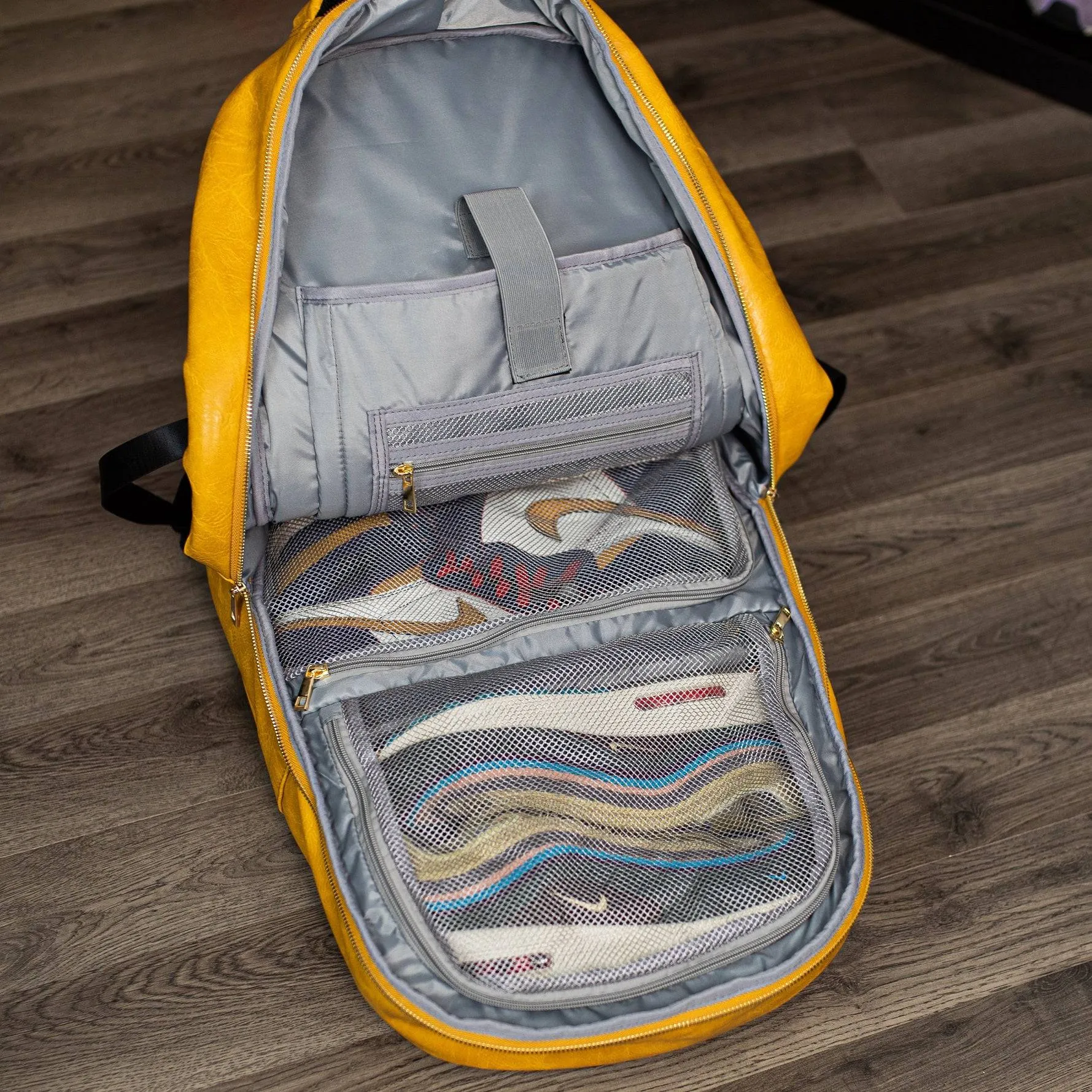 Yellow Tumbled Leather Commuter Bag